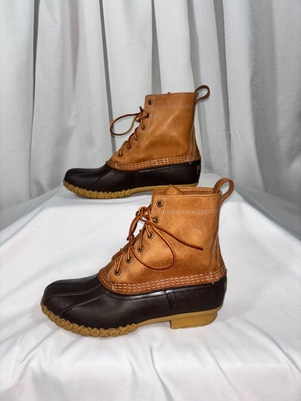 Vintage L.L. Bean Leather & Rubber 8" Duck Boots Size 8